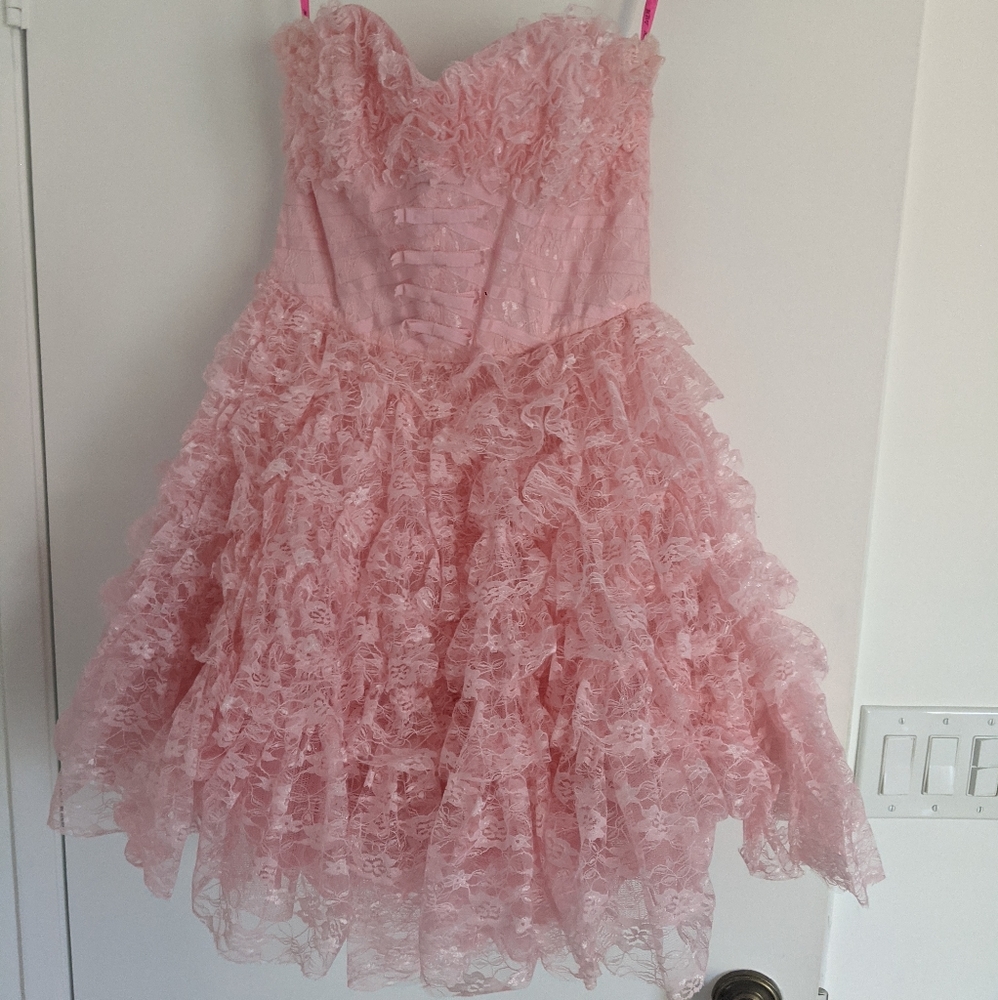 Betsey Johnson vintage strapless lace dress size 8